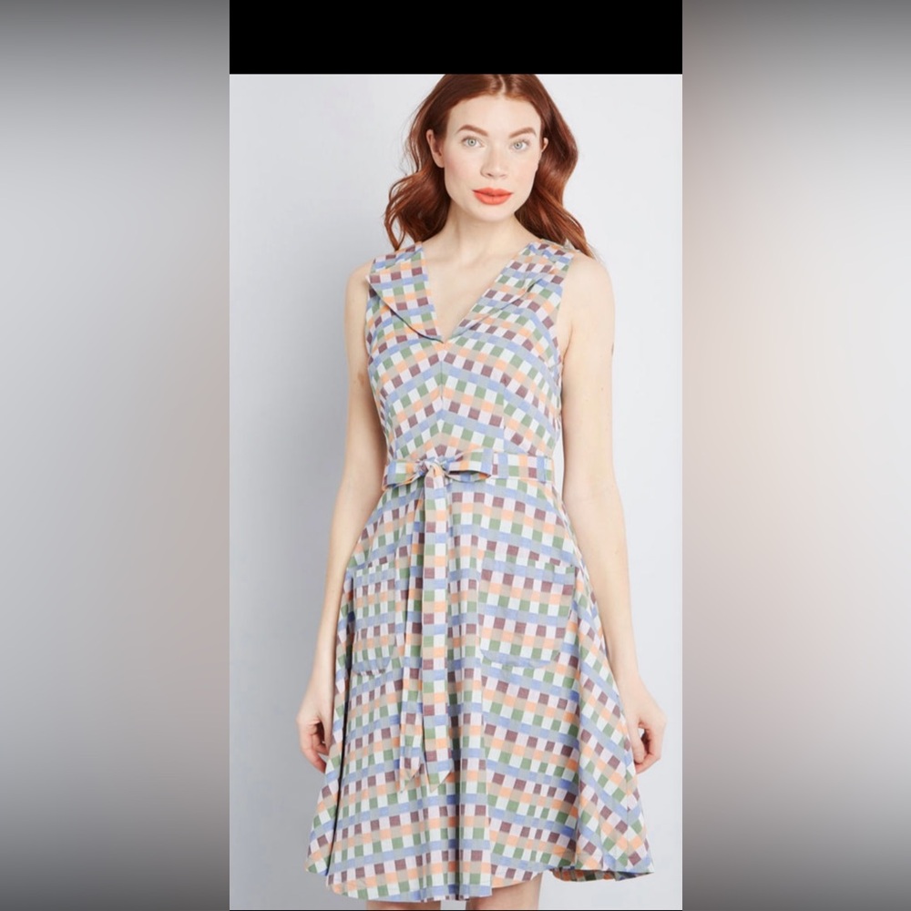 ModCloth Looking Back Gingham dress size XL